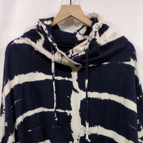 Young Fabulous Broke Safari Tie Dye Hoodie Crop Sweatshirt Women's M/L Blue Boho - Picture 2 of 8